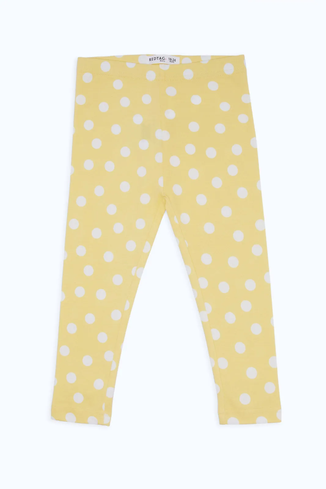 Baby Girls Yellow Polka Printed Legging