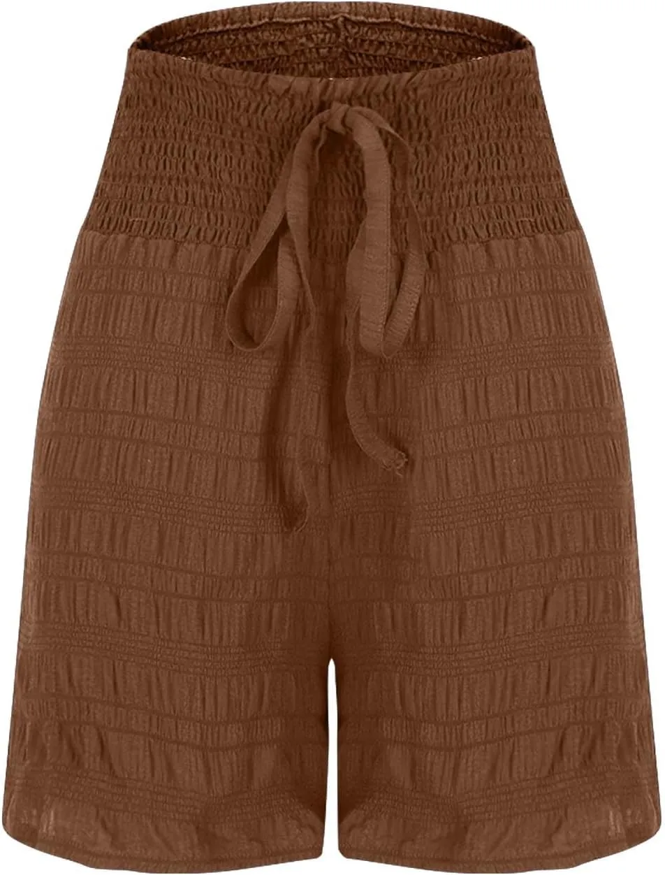 Fashion Flowy Shorts for Women High Waisted Wide Leg Shorts Ruffle Hem Flared Flowy Shorts 2024 Dressy Summer Shorts