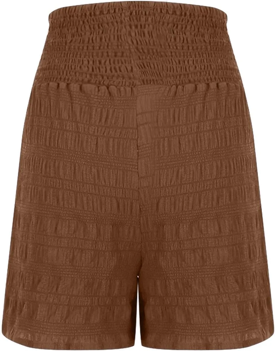 Fashion Flowy Shorts for Women High Waisted Wide Leg Shorts Ruffle Hem Flared Flowy Shorts 2024 Dressy Summer Shorts