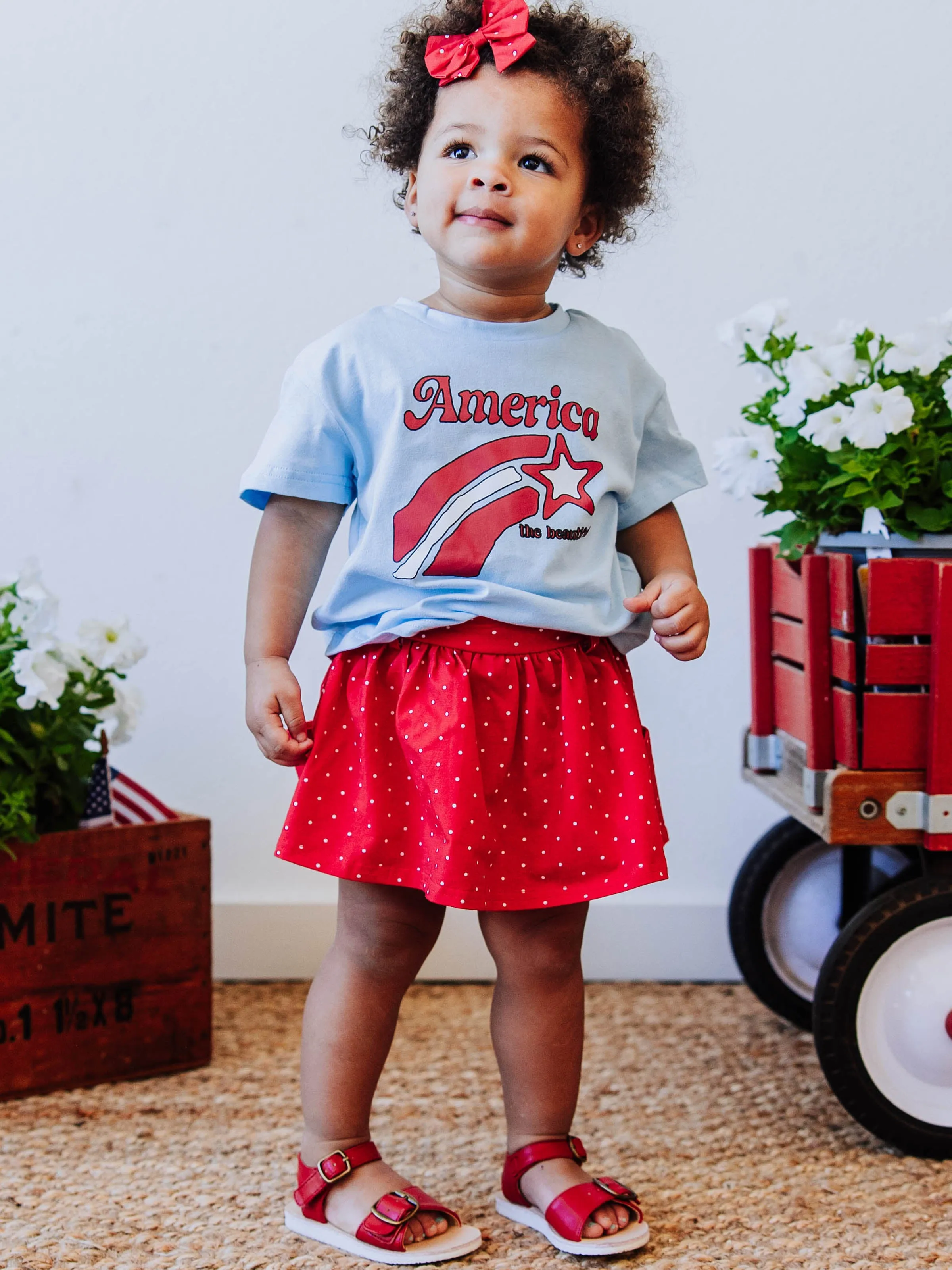 Garden Skort - Red White and Dotty