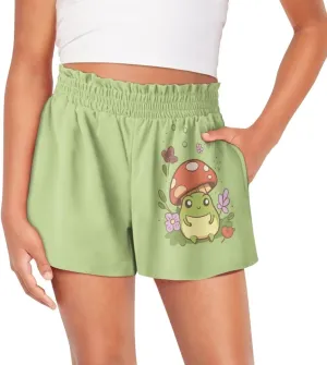 Girls Athletic Shorts with Pockets Casual Running Kids Elastic Tennis Shorts 1-16 Years Old