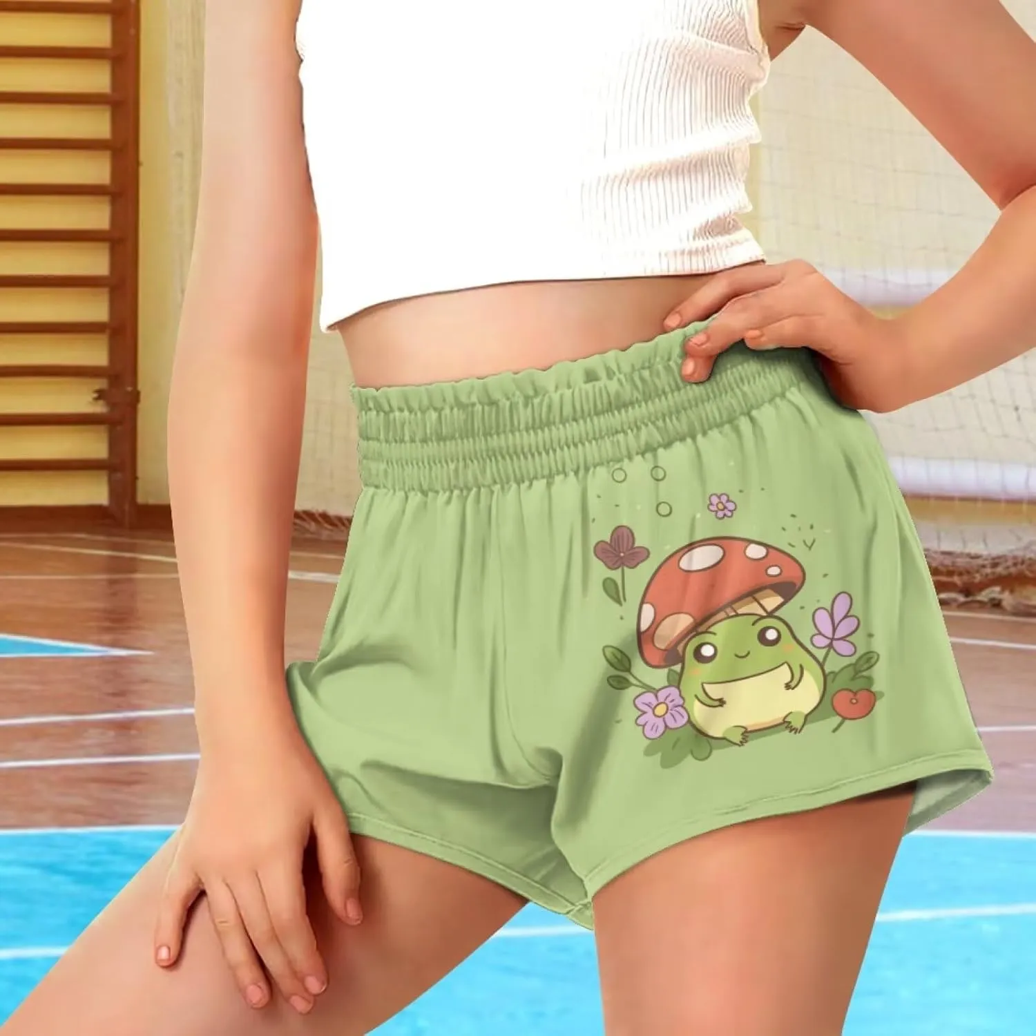 Girls Athletic Shorts with Pockets Casual Running Kids Elastic Tennis Shorts 1-16 Years Old