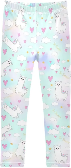 Girls' Leggings Girls Stretch Leggings Cute Alpaca Star Heart Children's Yoga Pants Clothes Kids Dance Tights Place
