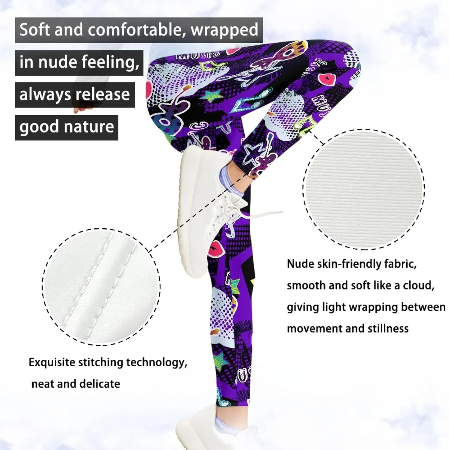 GLUDEAR Girls Love Graffiti Graphic Printed Ankle Length Stretch Leggings Yoga Pants
