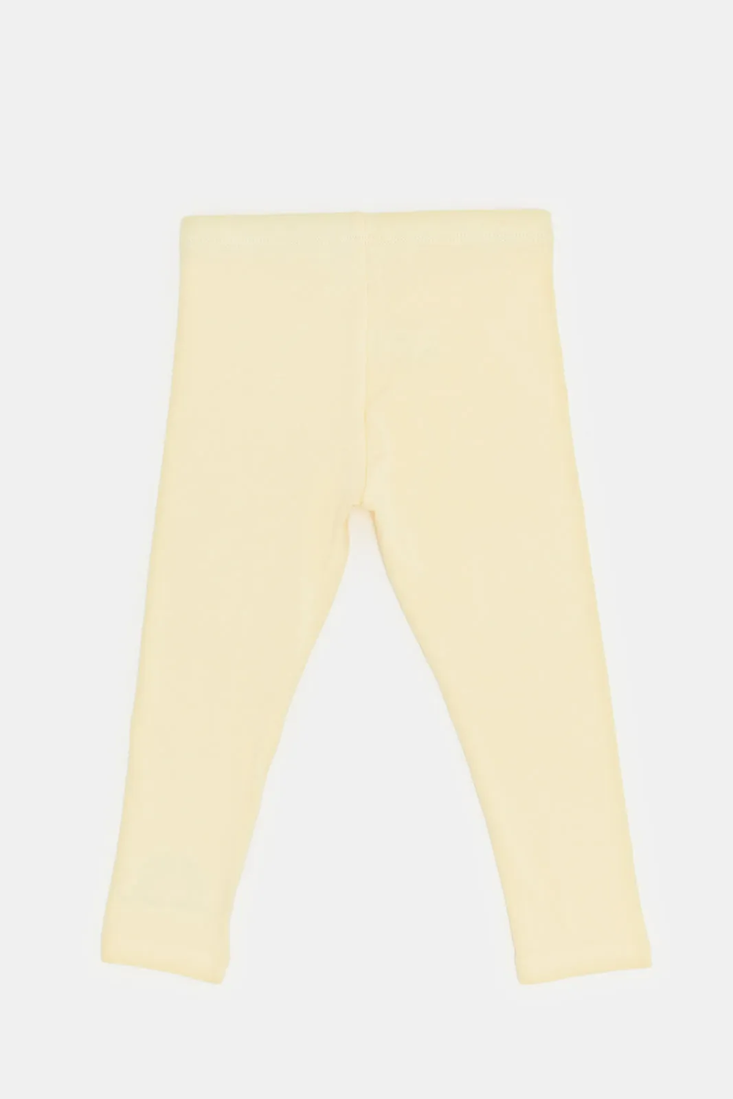 Infant Girls Yellow Printed Leggings
