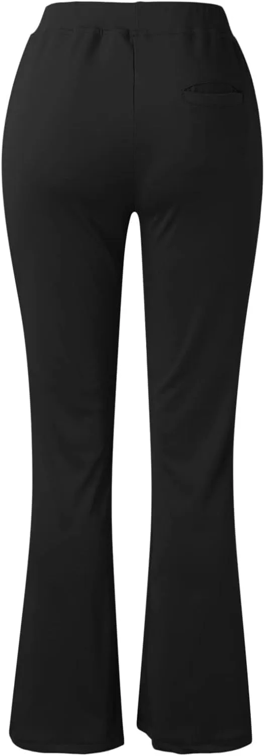 Kubbon Dress Pants Women High Waisted Stretch Yoga Pants Casual Office Work Pants Dressy Straight Leg Business Trousers