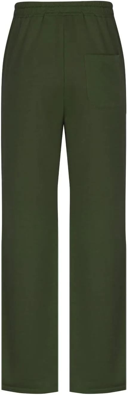 Mens Fleece Lined Sweatpants Casual Open Bottom Joggers Drawstring Elastic Waist Athletic Pants with Pockets