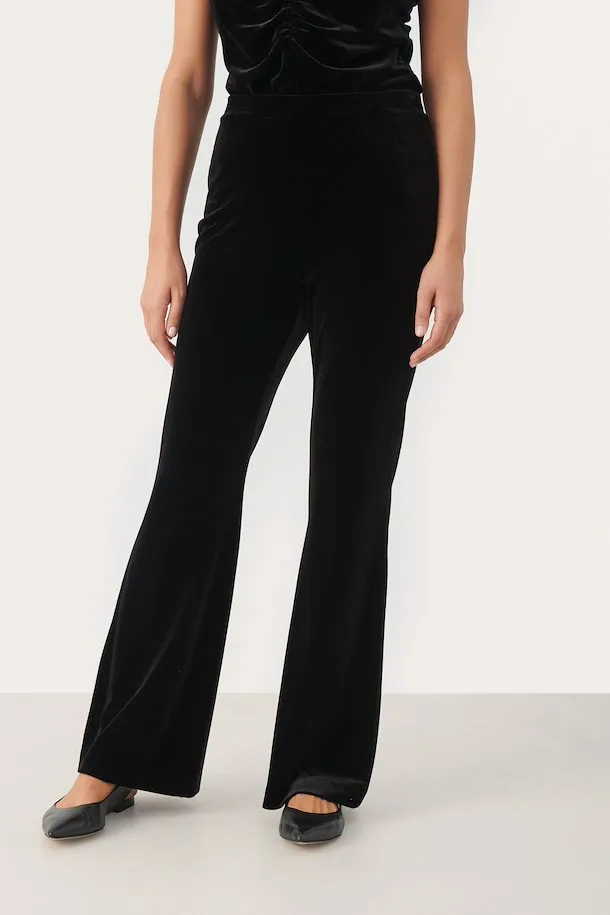PART TWO DORELLAS BLACK VELVET TROUSERS