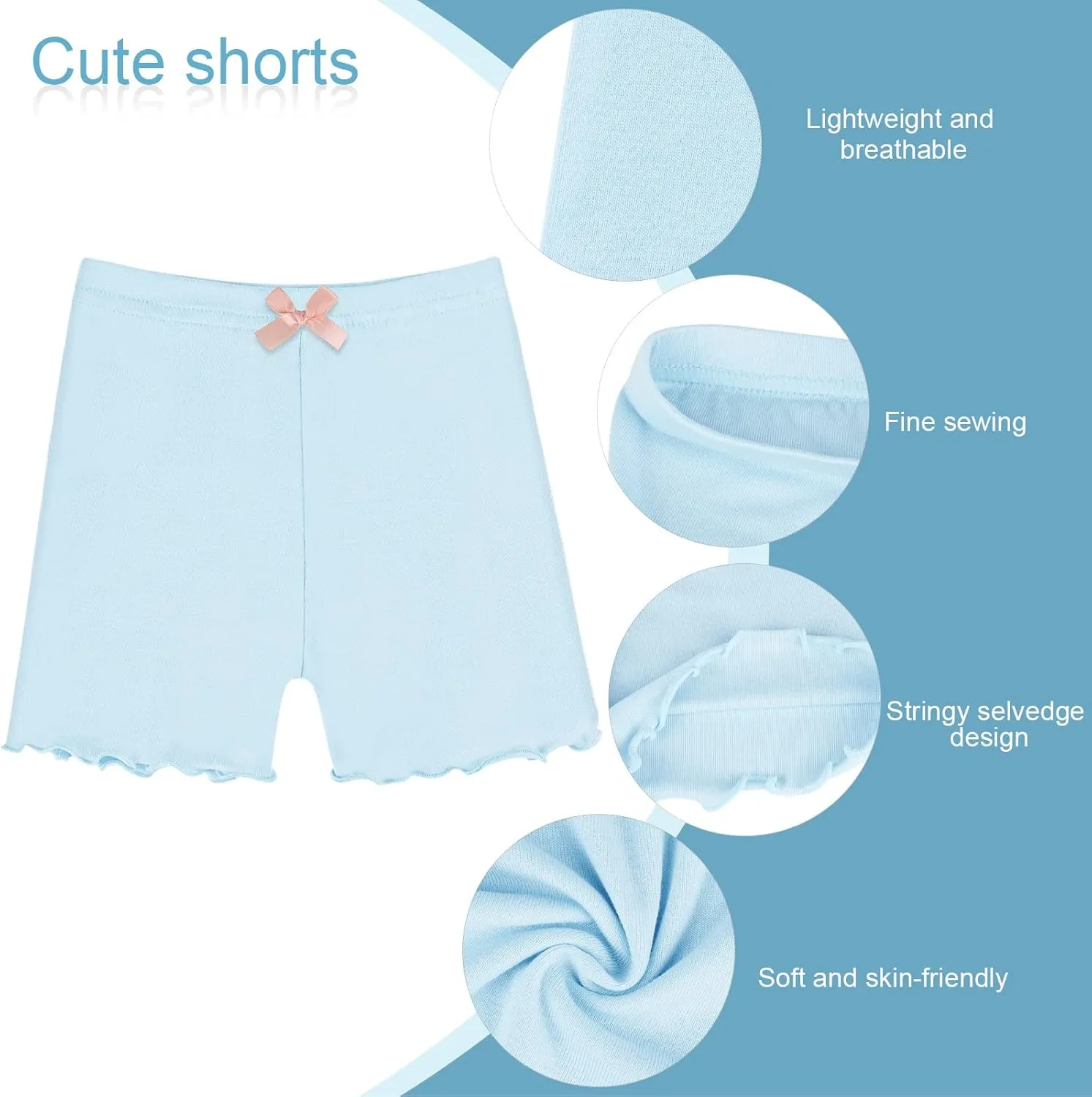 Ruisita 6 Packs Toddler and Girls Ruffled Shorts Kids Bike Cartwheel Shorts Under Dress Dance Short