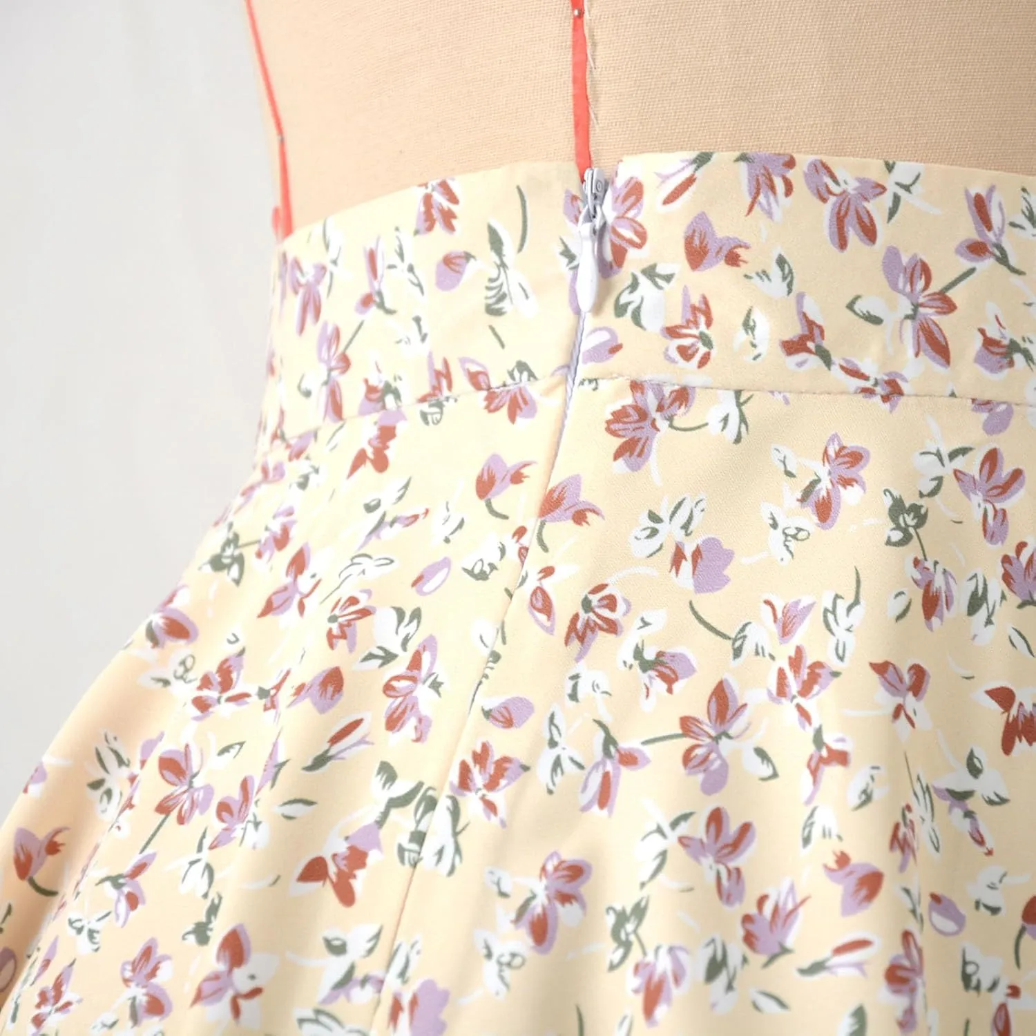 Women Boho Cute Mini Skirt Zip Up High Waist Flowy A-Line Skirts Summer Fashion Versatile Casual Flared Skater Skirt
