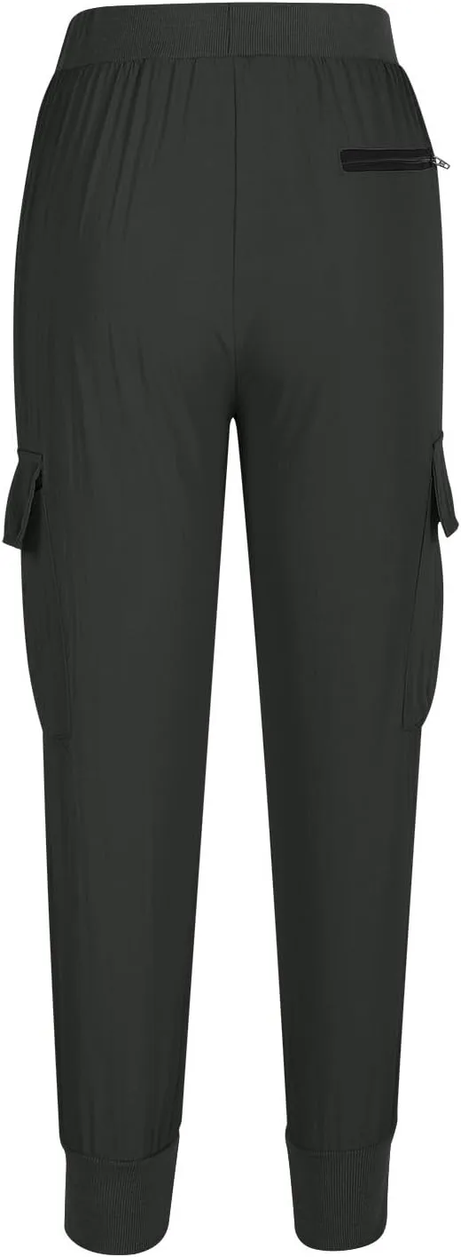 Women's Cargo Joggers Lightweight Quick Dry Hiking Pants Athletic Lounge Casual Travel Petite/Regular/Tall