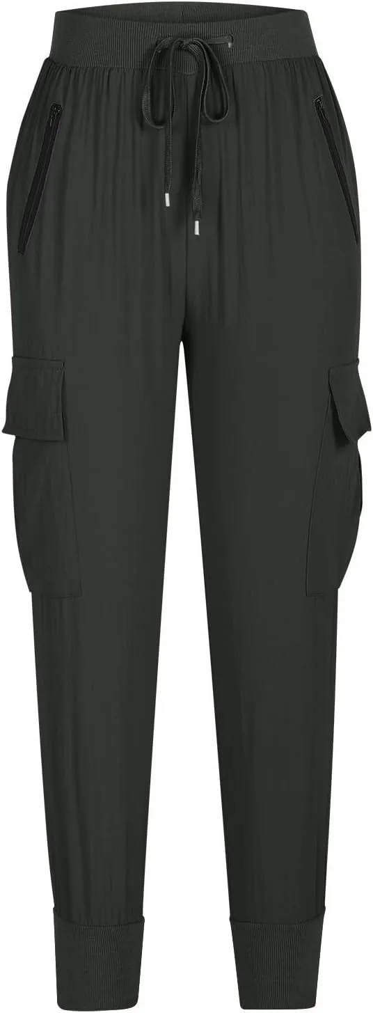 Women's Cargo Joggers Lightweight Quick Dry Hiking Pants Athletic Lounge Casual Travel Petite/Regular/Tall
