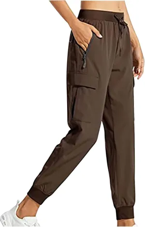 Women's Cargo Joggers Lightweight Quick Dry Hiking Pants Athletic Lounge Casual Travel Petite/Regular/Tall