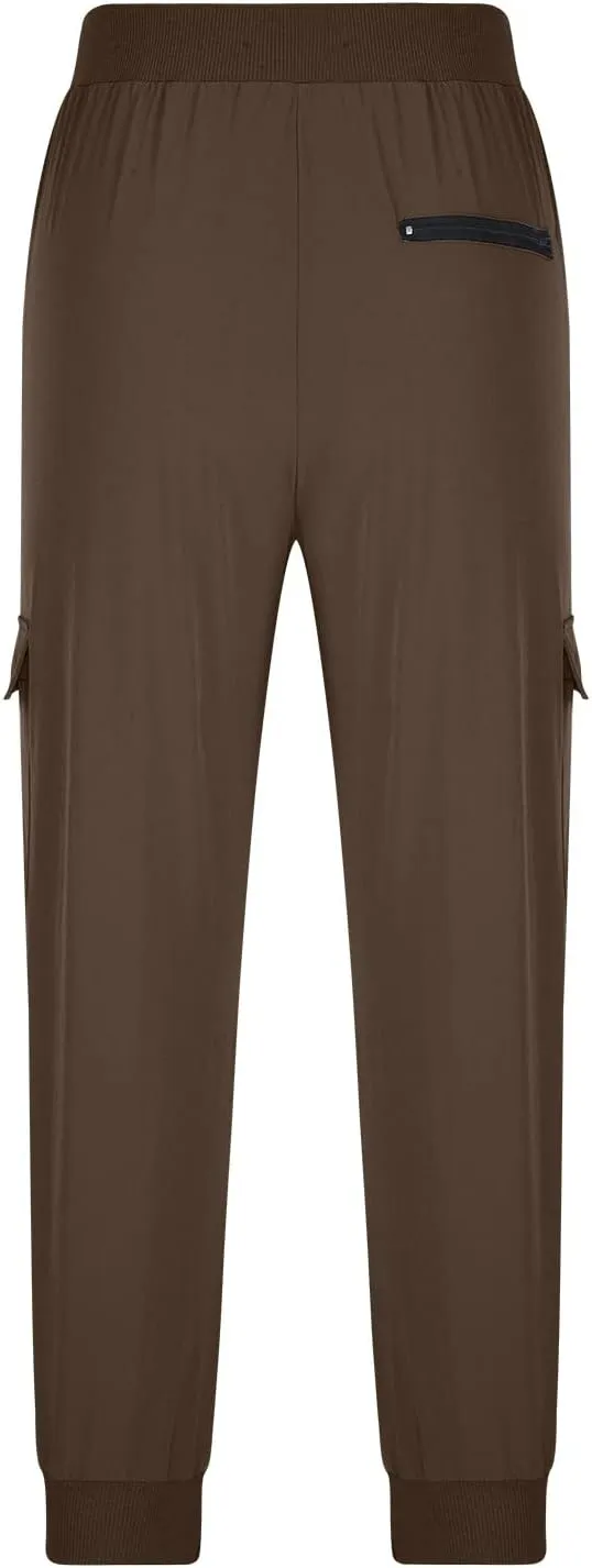 Women's Cargo Joggers Lightweight Quick Dry Hiking Pants Athletic Lounge Casual Travel Petite/Regular/Tall